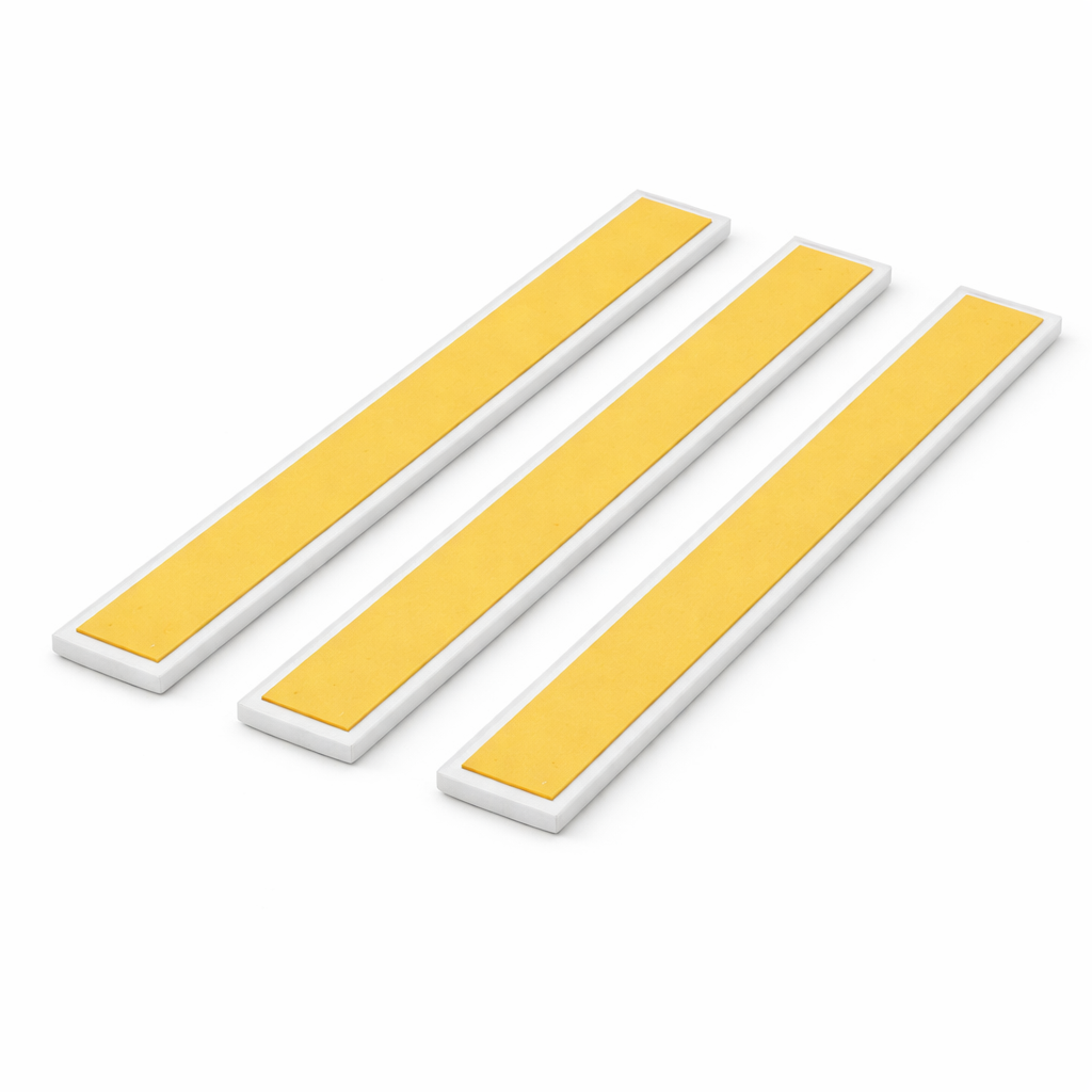 3 x 19mm White Adhesive Taped PVC Flat Bar x 1 Metre