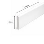 5 Pack White uPVC D-Mould Trim 45mm x 1m