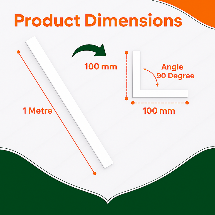 4 x White Rigid Angle 100mm x 100mm x 1  Metre  ^