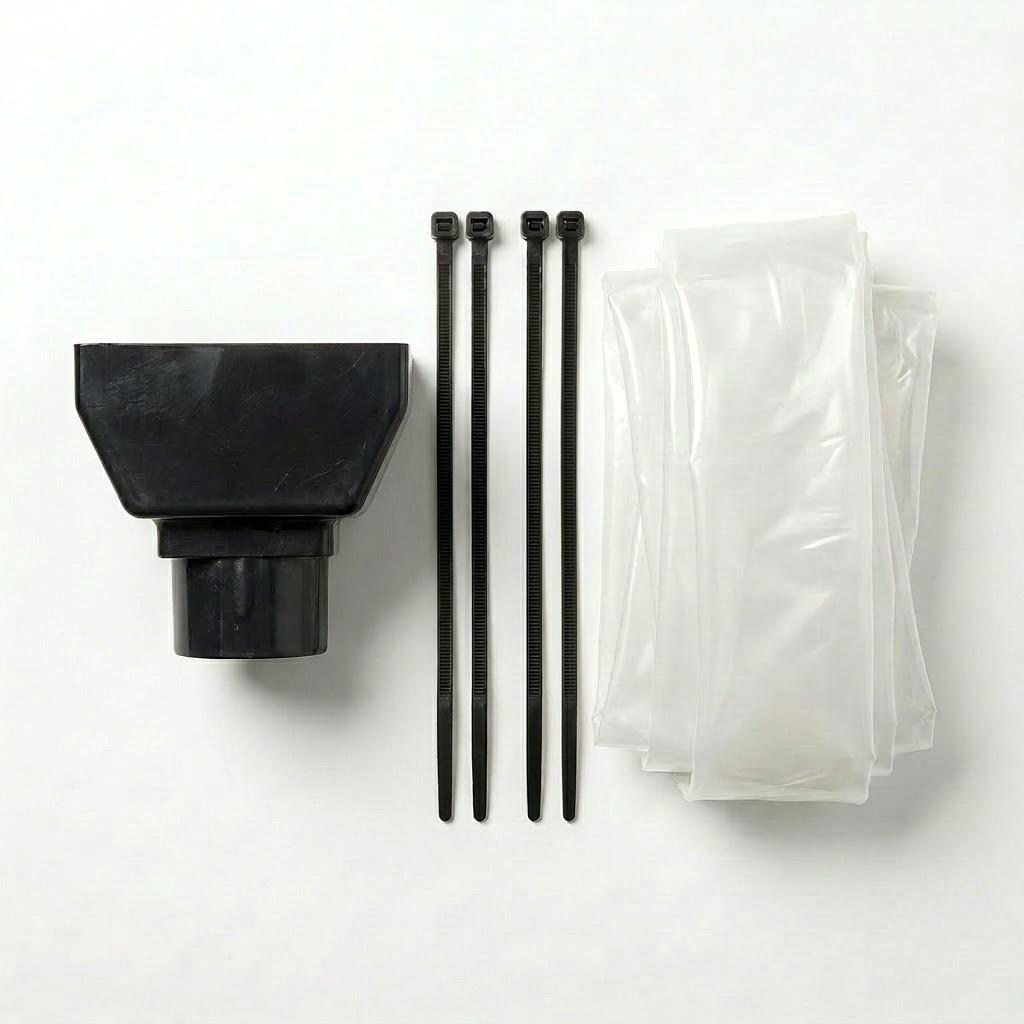 Black 20m Squared Gutter Stop End Outlet Kit 114mm