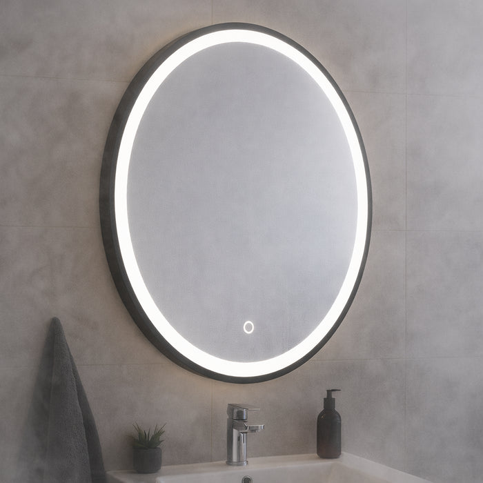 Kartell K-Vit NERO Round 600mm LED Mirror