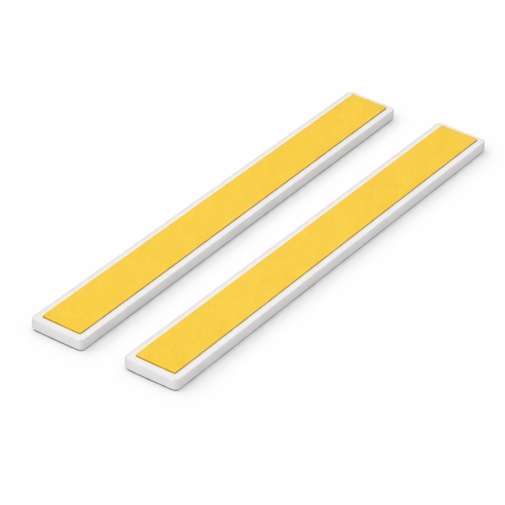 2 x 50mm White Adhesive Taped PVC Flat Bar x 1 Metre