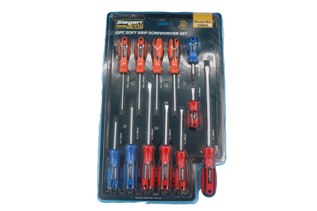 Siegen Soft Grip Screwdriver Set 12pc
