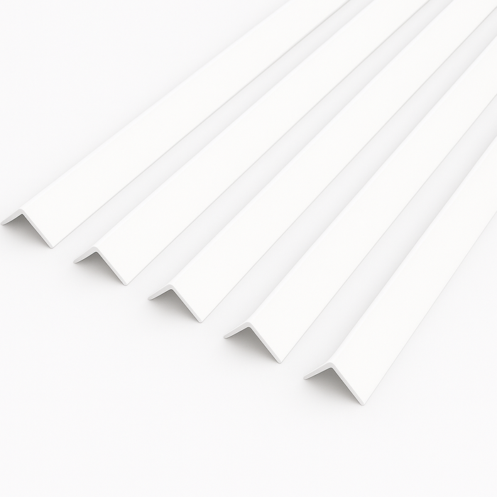 5 x White Rigid Angle 100mm x 100mm x 1  Metre  ^
