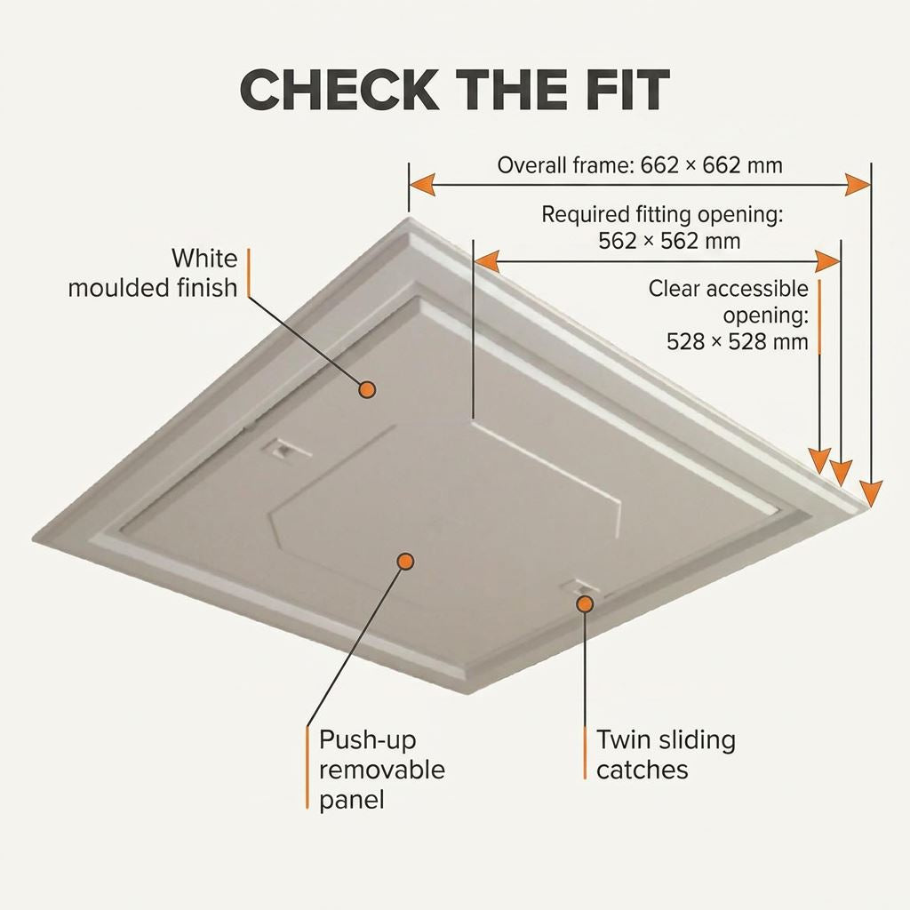 Manthorpe GL260 Push Up Loft Trap Door & Frame 562 x 562mm Insulated Hatch