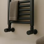 Kartell K-Rad Angled Modern Radiator Valve 15mm – Matte Black – 4 Pack