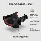 15m Squareline Gutter Running Outlet Kit