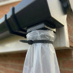 Black 10m Squared Gutter Stop End Outlet Kit 114mm