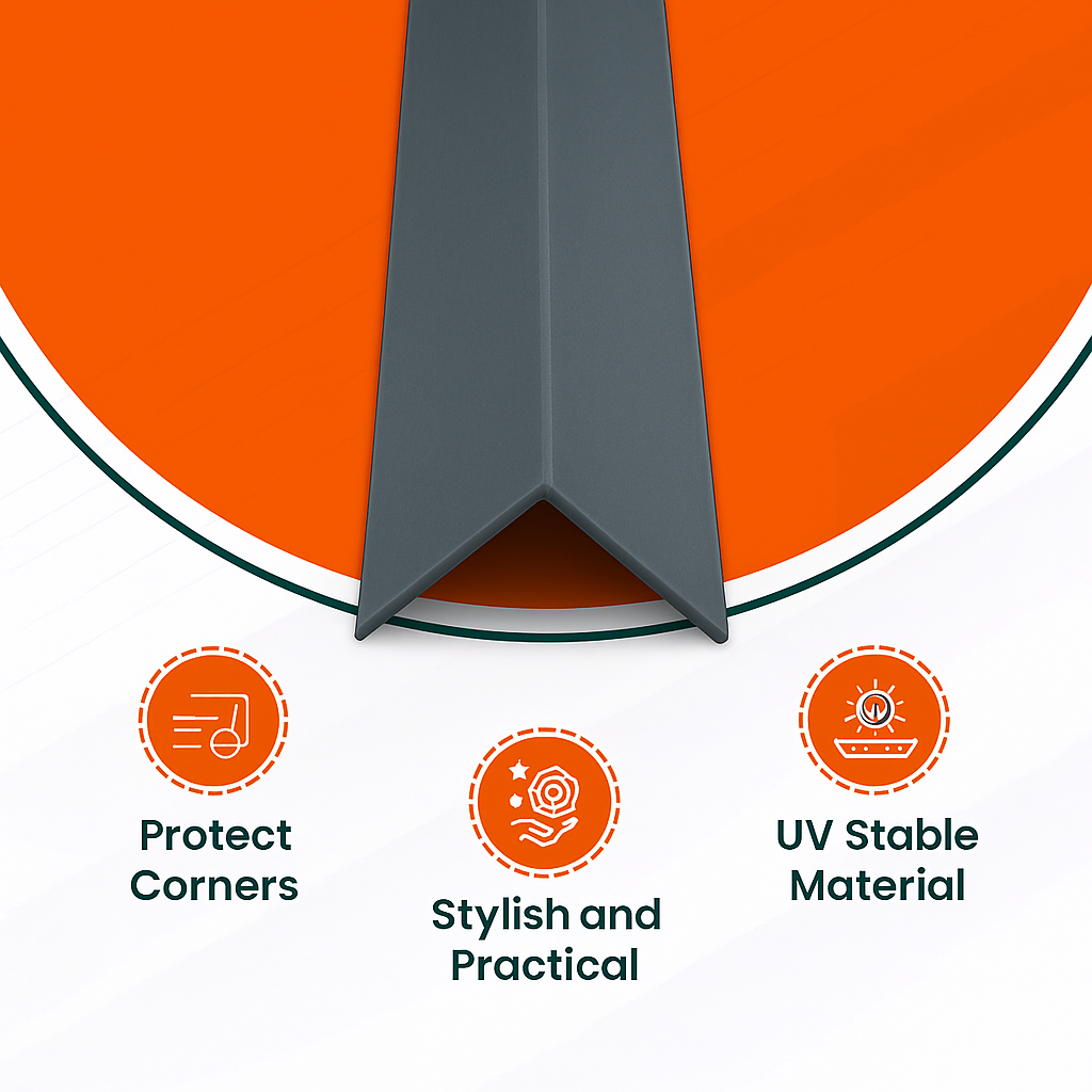 5 x Anthracite Grey Rigid Angle 40mm x 40mm x 1  Metre  ^