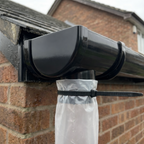 Black 20m Round Gutter Stop End Outlet Kit 112mm