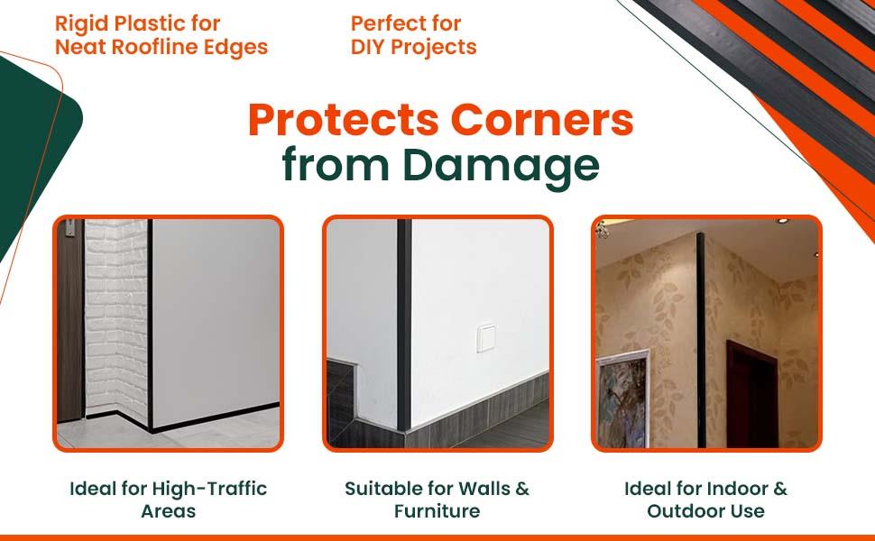 Black Rigid Angle 10mm x 10mm x 1  Metre