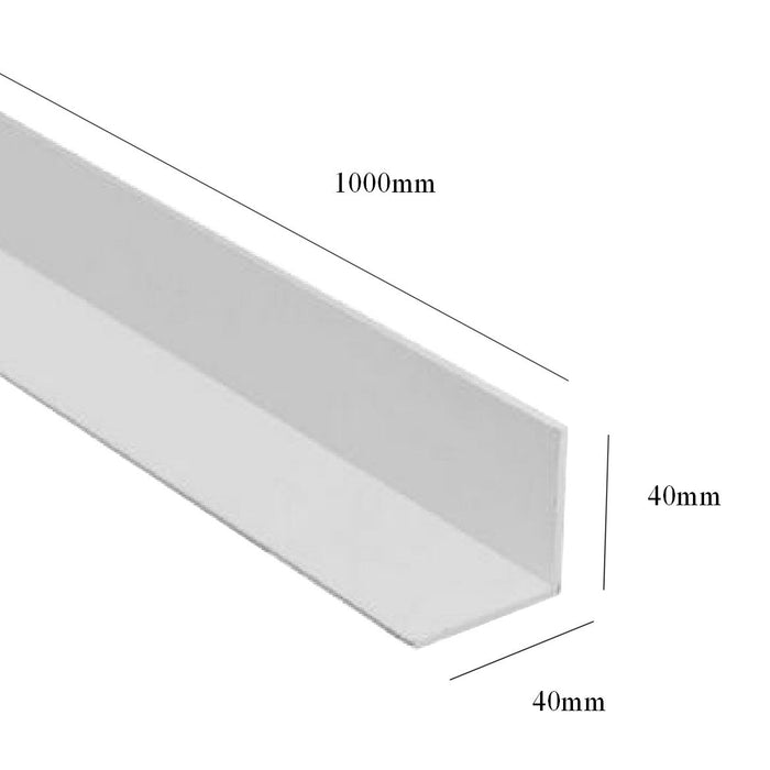 1 x White Rigid Angle 40mm x 40mm x 1 Metre  (0651)
