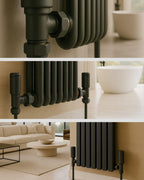 Kartell K-Rad Straight Modern Radiator Valve 15mm – Anthracite Grey – 4 Pack
