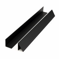 2X Black Rigid Angle - 40mm x 40mm x 1m PVC Corner Trim
