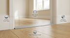 Wide Cover Strip Floor Transition, Matt Silver Finish, 38mm x 89.5cm, DIY Door Threshold Joint Protector and Edge Trim