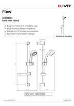 Kartell Flow Chrome Adjustable Shower Slide Riser Rail
