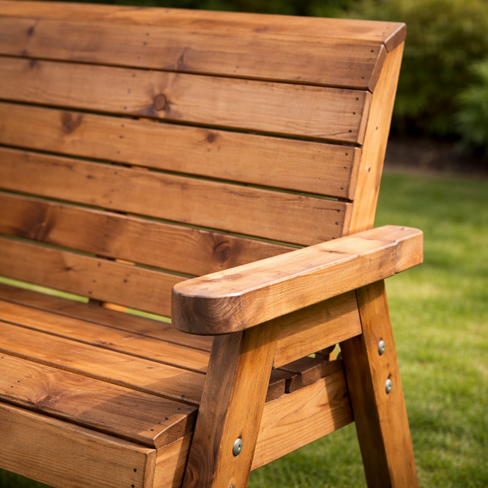 Wooden Garden Bench Three Seater