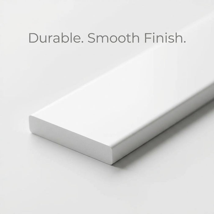 1 x 38mm White Adhesive Taped PVC Flat Bar x 1 Metre