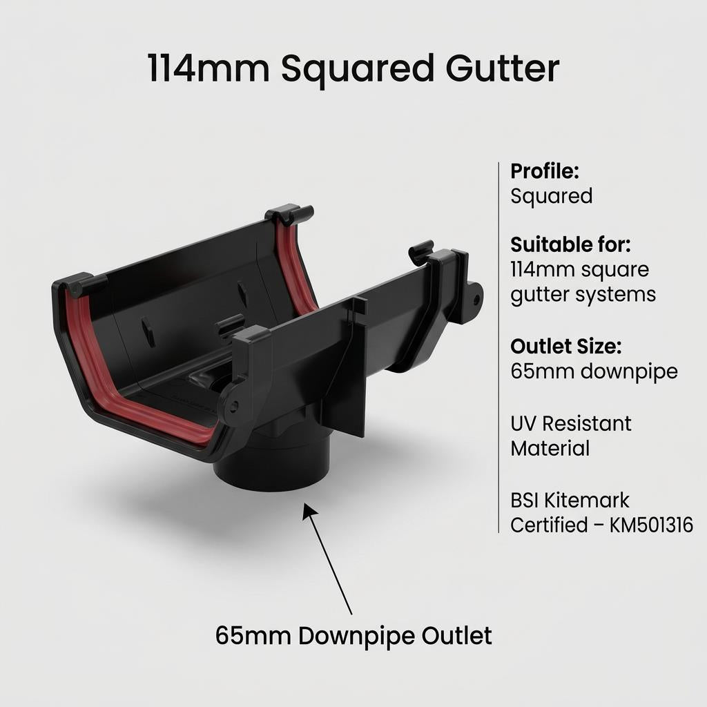 30m Squareline Gutter Running Outlet Kit