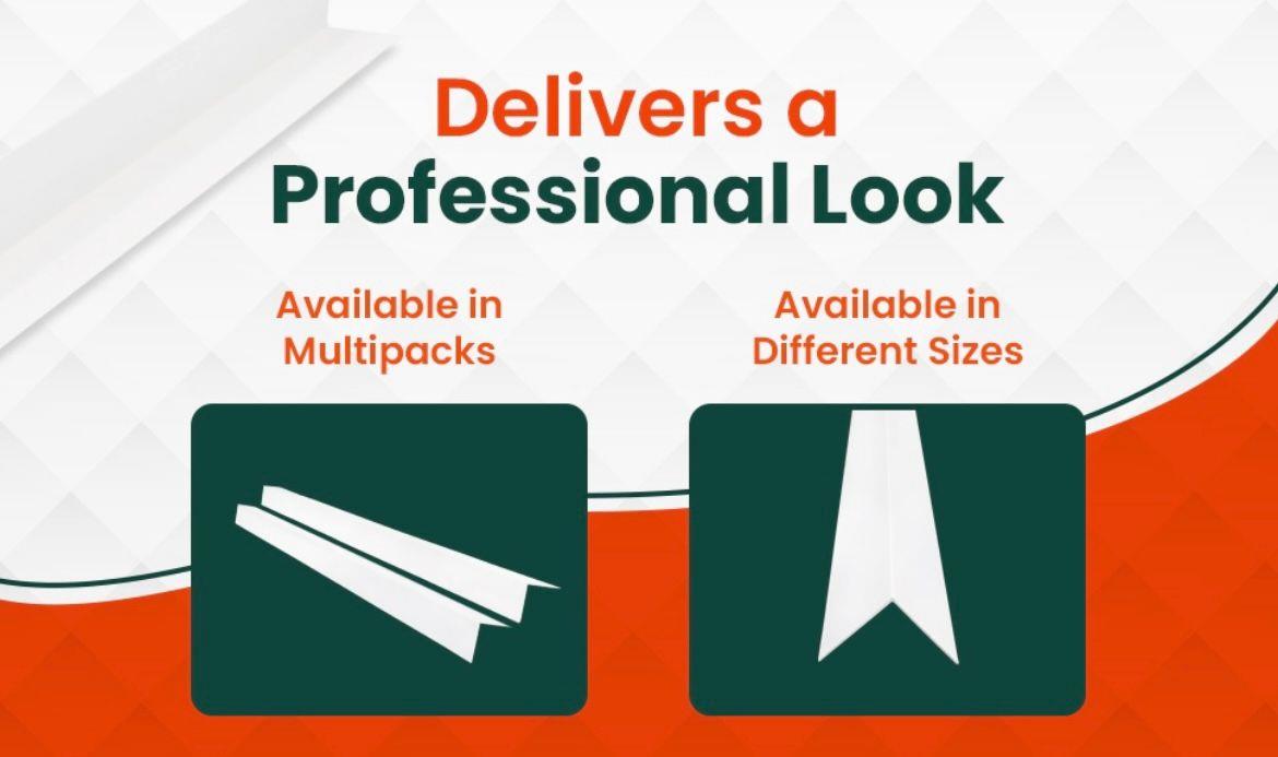 5 Pack – White Rigid Angle Trim – 10mm x 10mm x 1 Metre – PVC Corner Protector