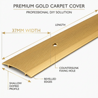5 x Gold Carpet Cover Transition Strip 89.5cm x 37mm