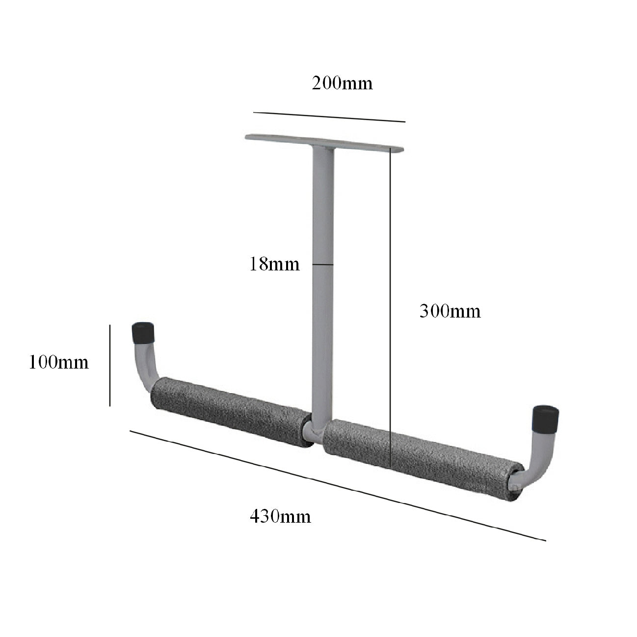 Ceiling Mounted Overhead 430mm Padded Storage Hook