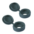80 x Dark Grey Fold Over Plastic Hinged Screw Caps / 17mm Large Cups