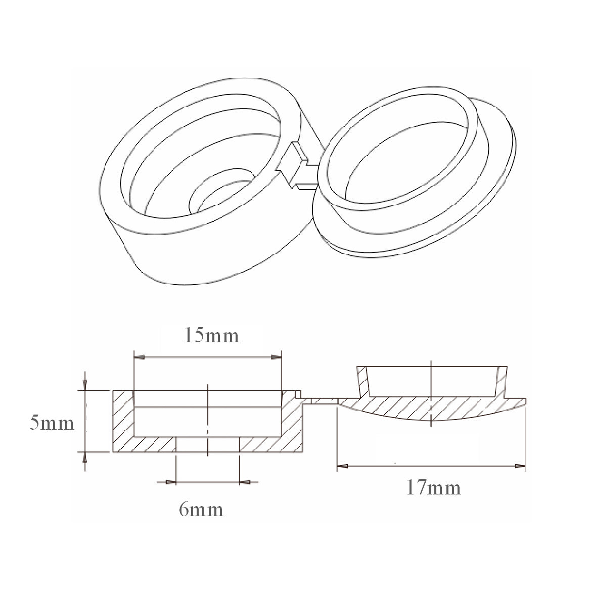 80 x White Fold Over Plastic Hinged Screw Caps / 17mm Large Cups