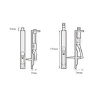 Flush Bolt Door Lock, Polished Brass, 150mm Lever Slide Locking Action